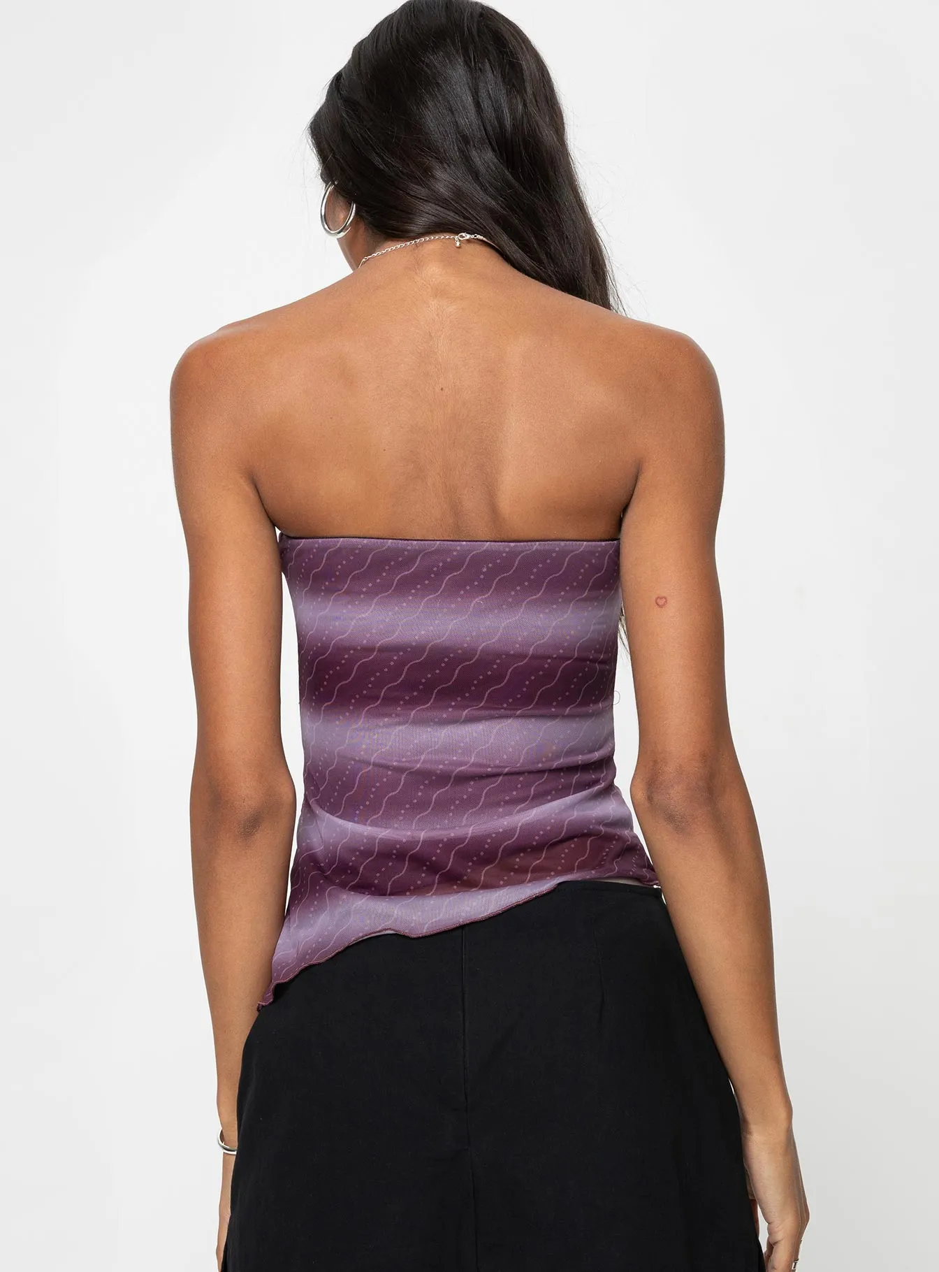 Sustainable Cotton Devia Strapless Top Purple