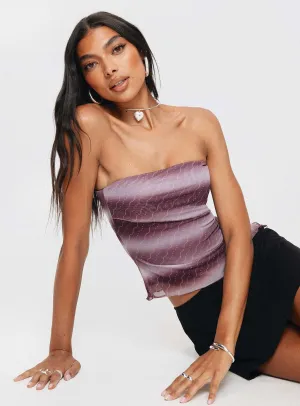 Devia Strapless Top Purple CrossGrain Fabric