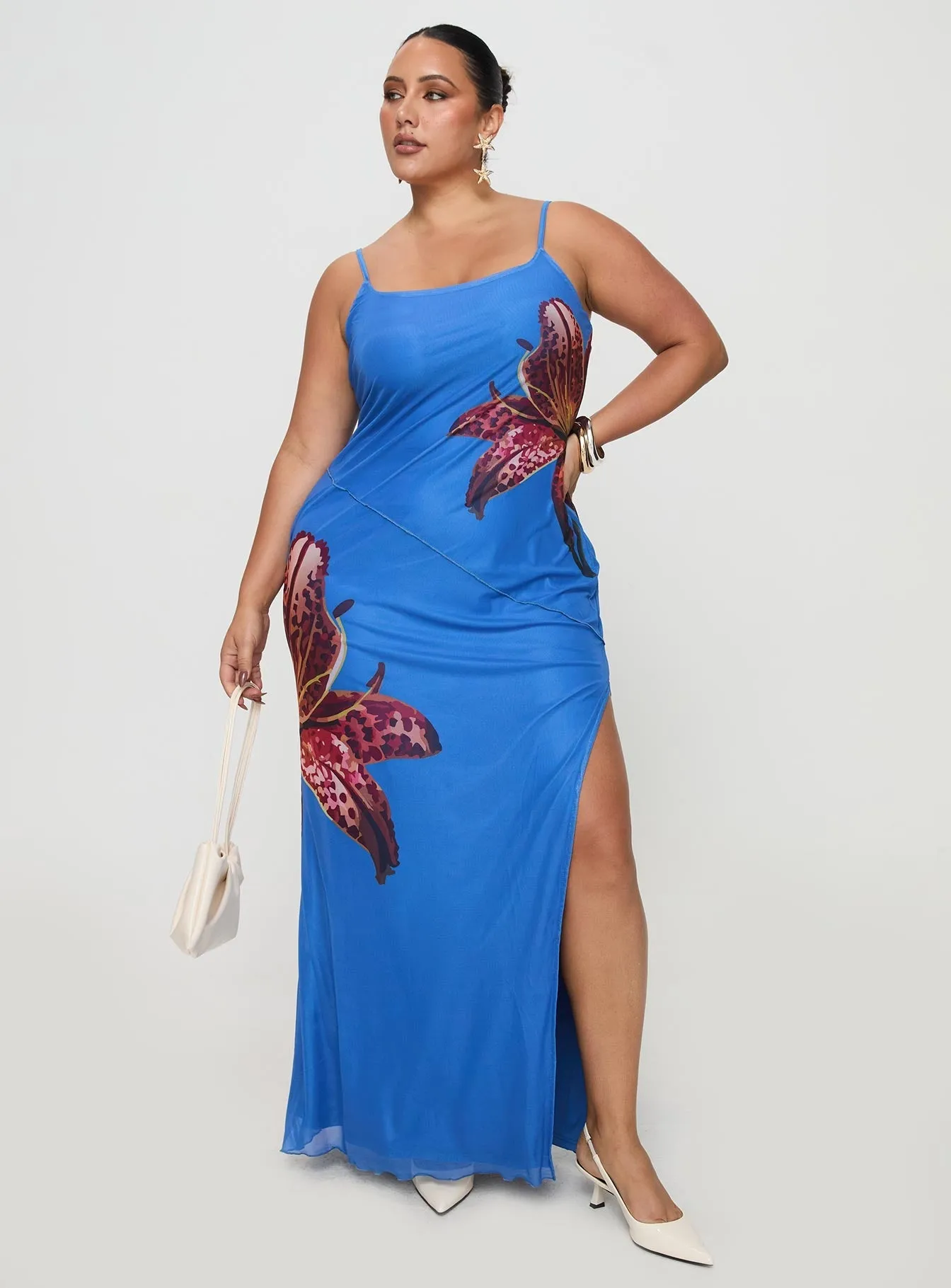 Bespoke Maxi Dress Blue Curve Knot Art This dress offers both style and practicality ensuring you always look your best