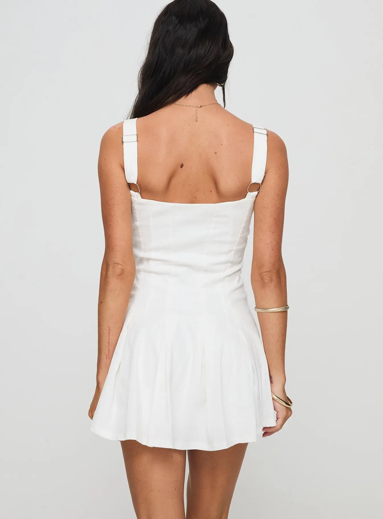 Stylish Silhouette Halliday Pleat Mini Dress White