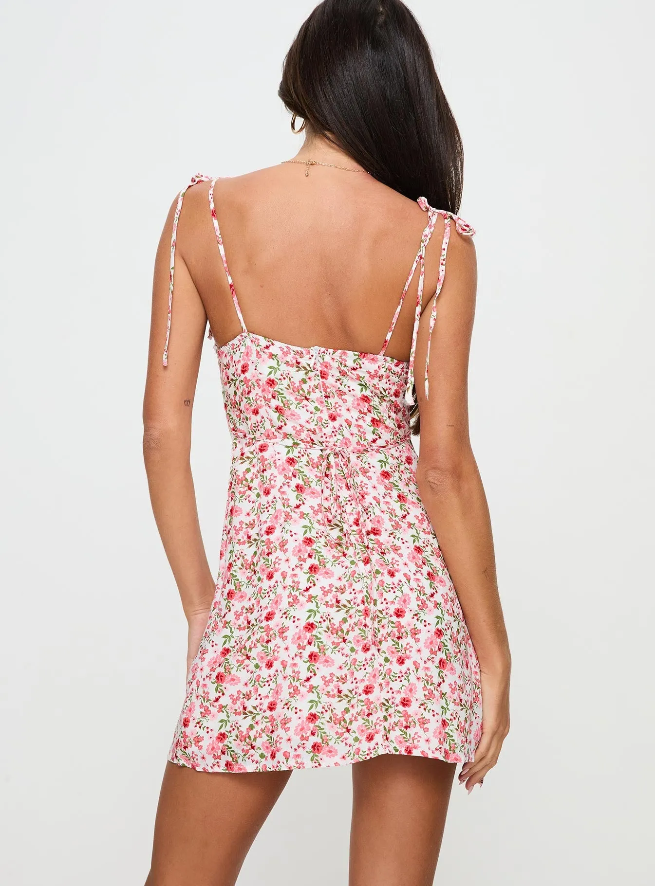 Narcisa Mini Dress Pink Floral Trend Mode Easy Wear