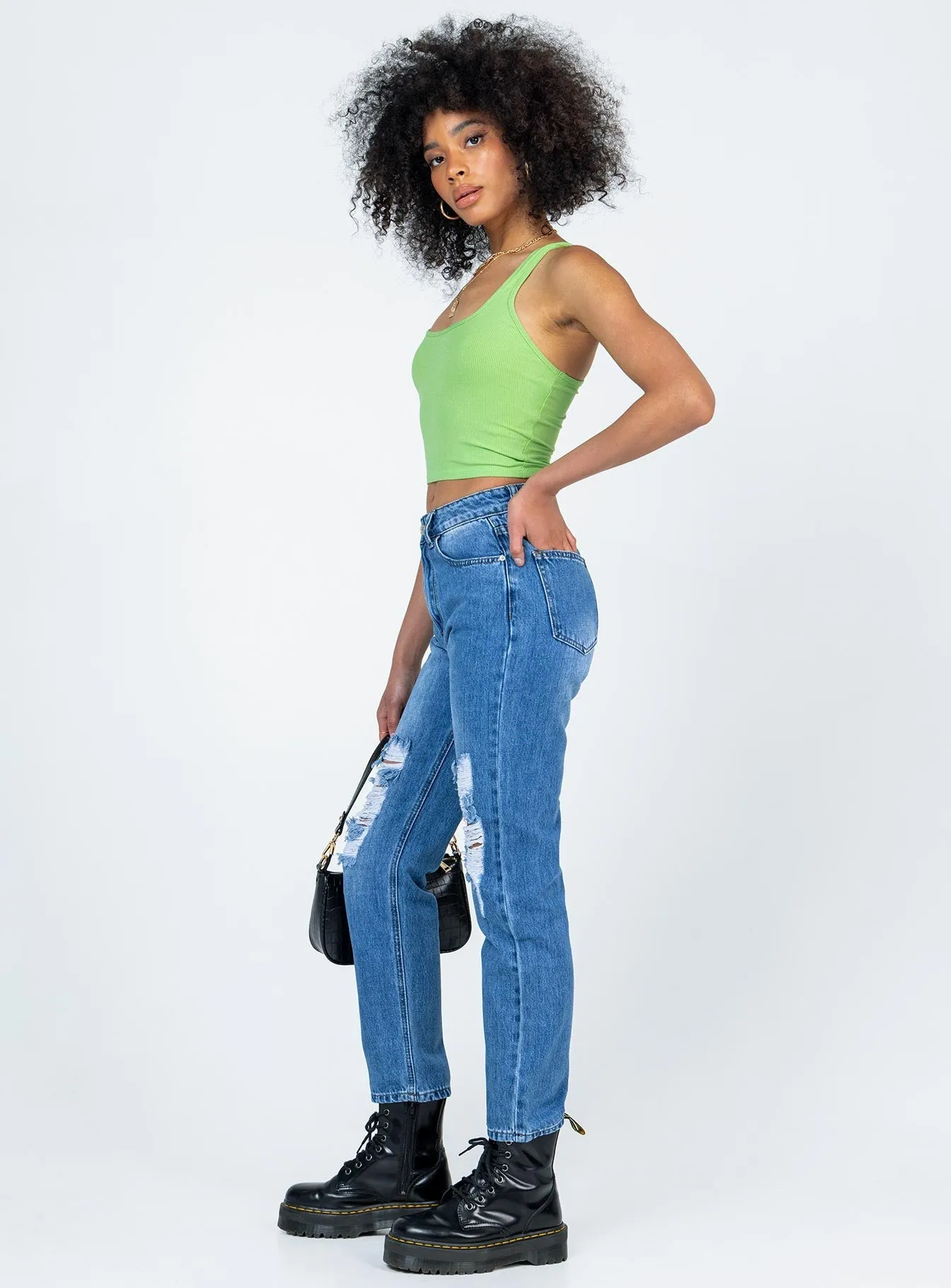 Khaled Skinny Mid Wash Denim Jeans Adaptive Look