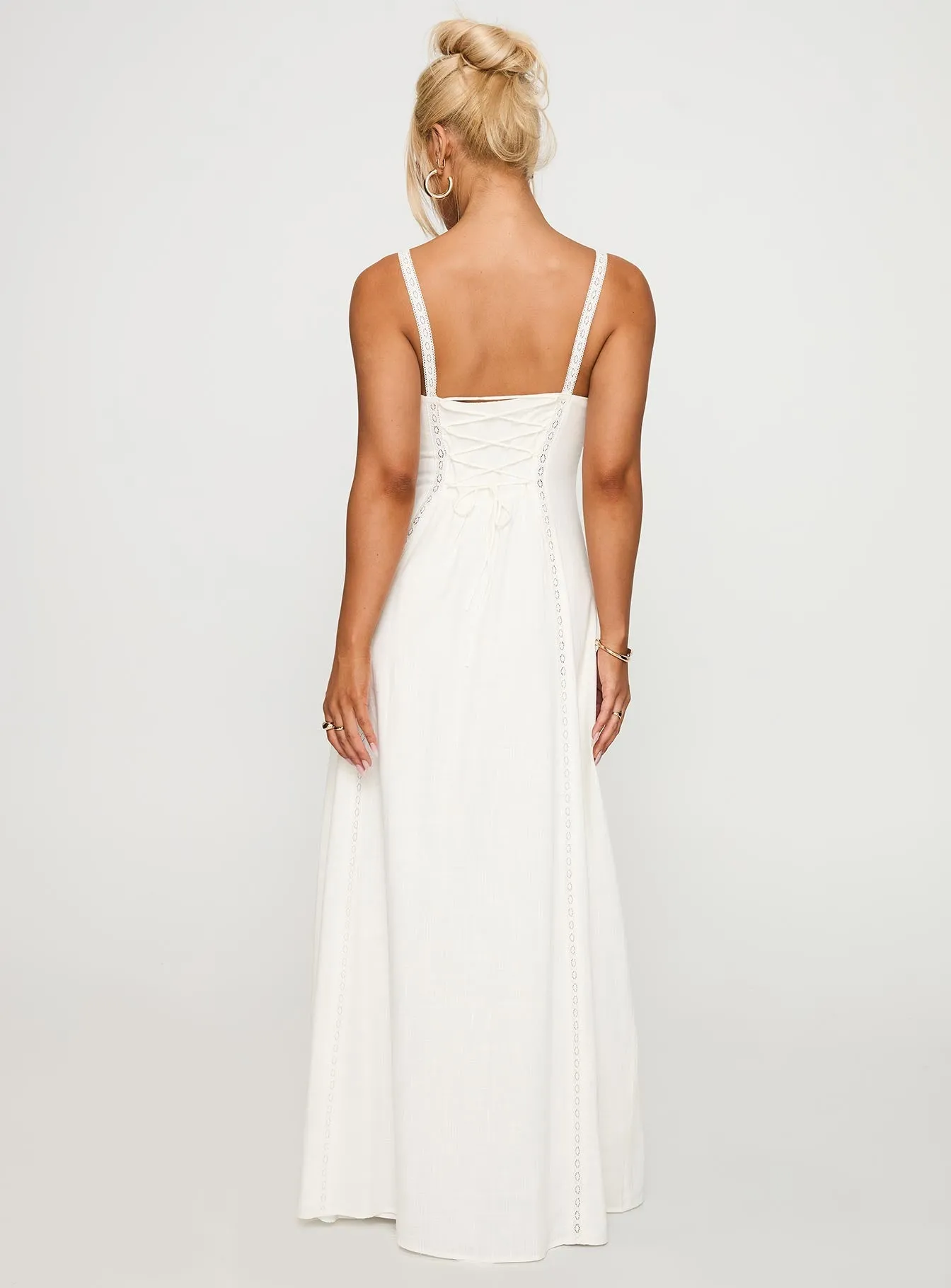 Glass Hall Mercie Maxi Dress White