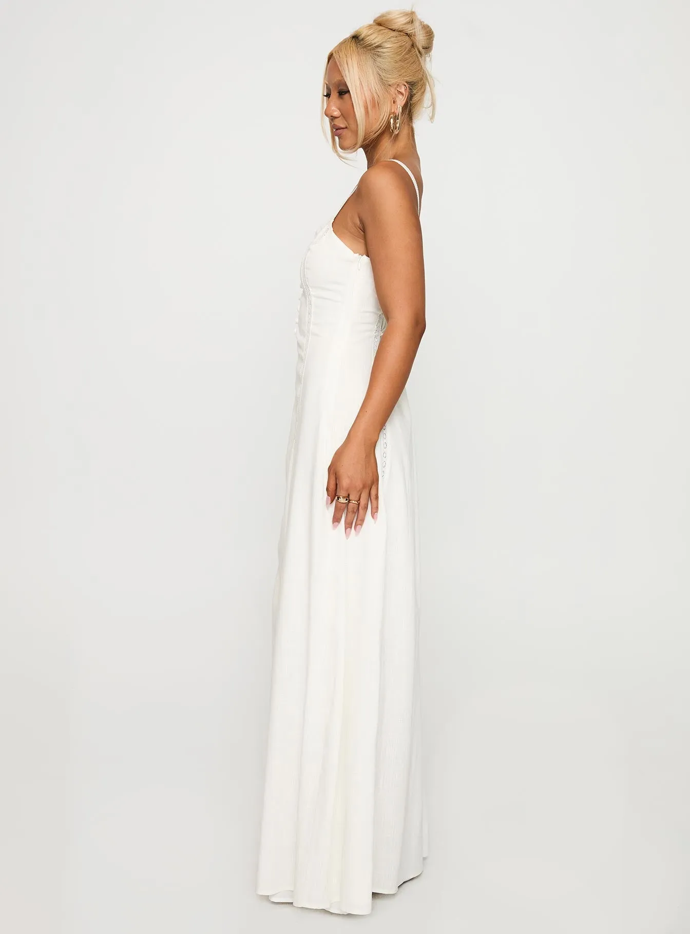 Mercie Maxi Dress White Ethereal Air Turquoise Shine