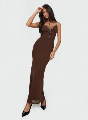 Moorey Maxi Dress Brown Wind Song This dress provides the ideal balance of style and comfort making it a wardrobe essential