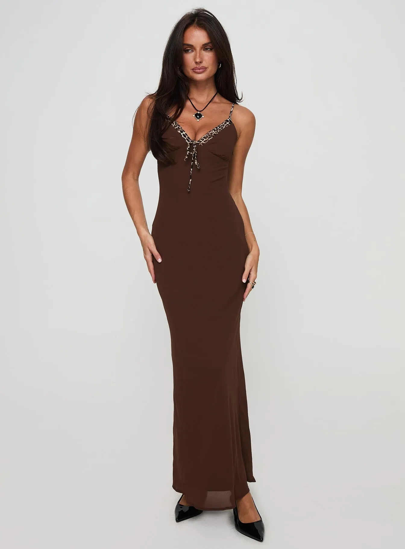 Moorey Maxi Dress Brown Evening Chic Pastel Sky