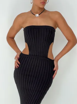Olia Maxi Dress Black Ocean Blue
