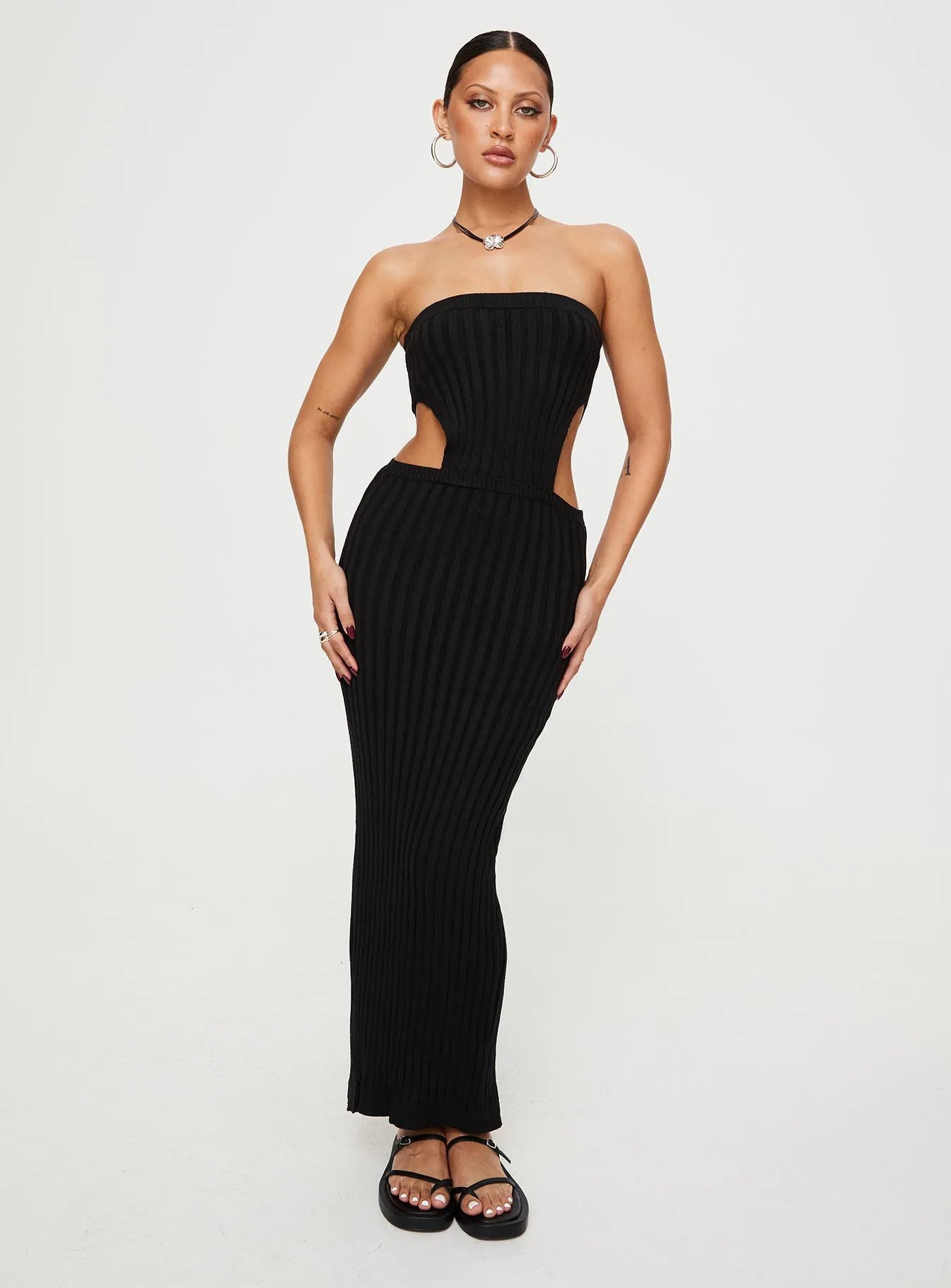 Pine Grove Winter Light Olia Maxi Dress Black