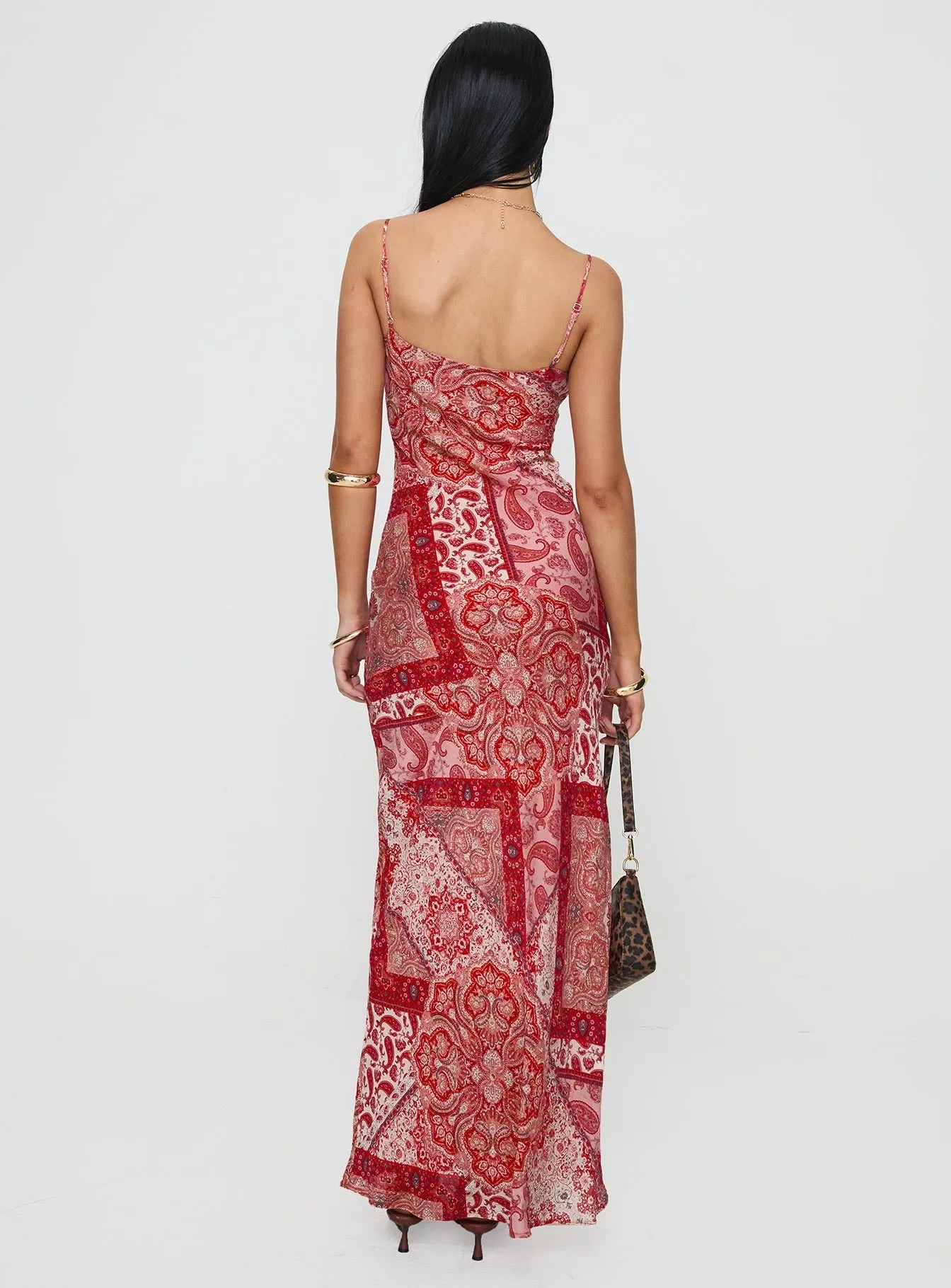 Sugar Plum Maxi Dress Red Paisley Beach Gate Autumn Tone