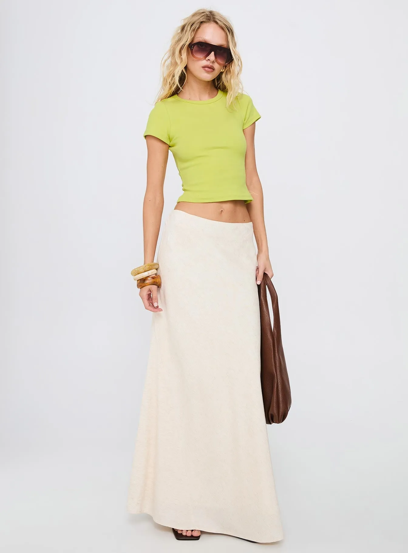 Baseline Scoop Rib Tee Green Soft and Flexible Comfort Wearable