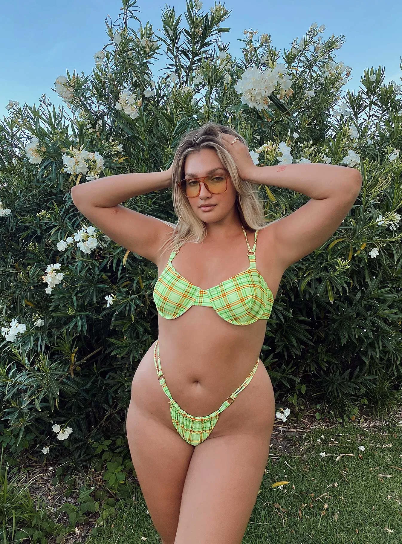 Kylie Bikini Bottoms Green Adjustable Side Ties