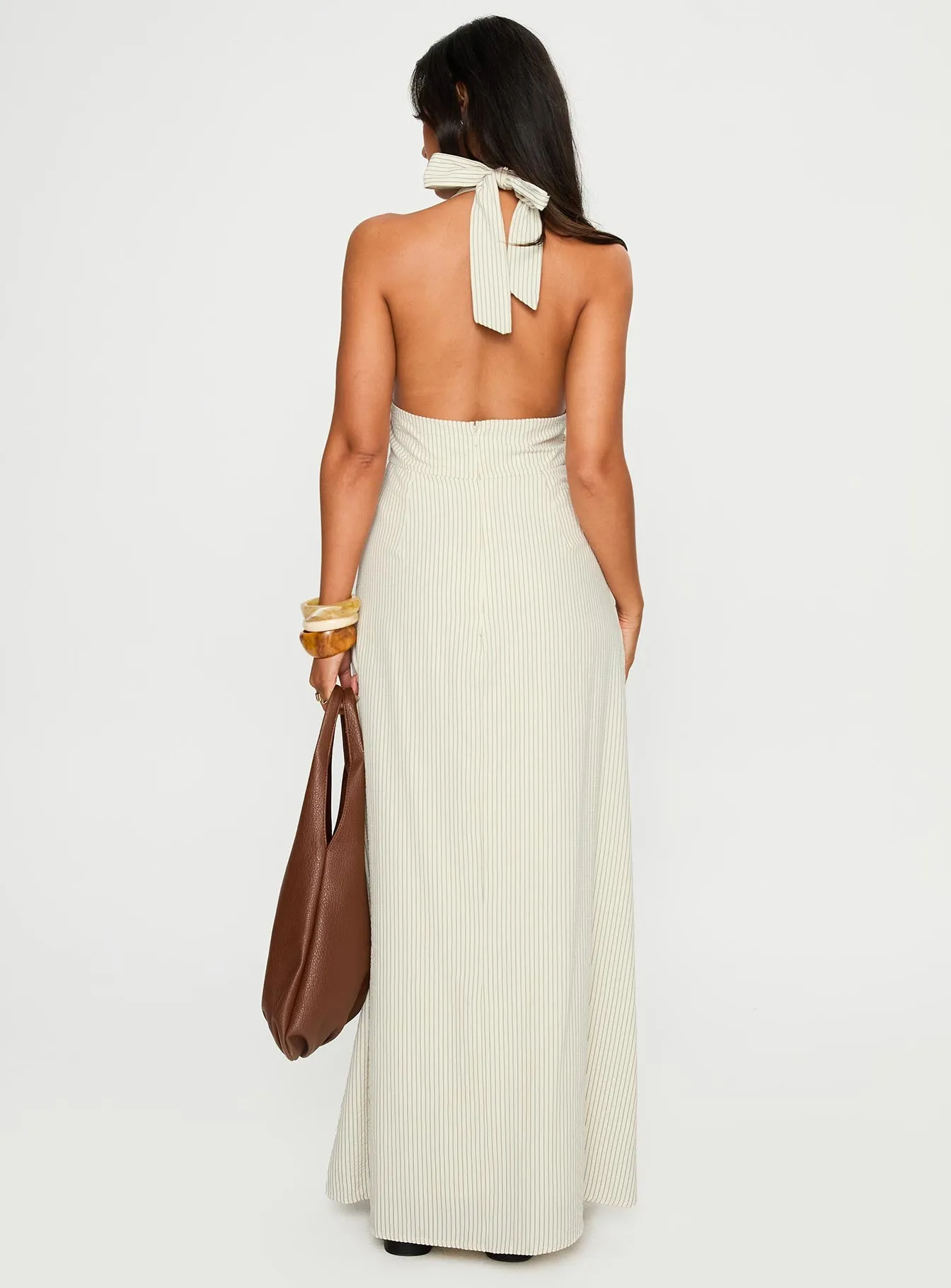 Timeless and classic maxi Caralyn Halter Maxi Dress Multi Stripe