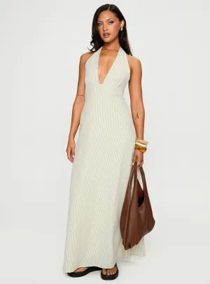 Caralyn Halter Maxi Dress Multi Stripe Grace Flow This dress creates a flattering silhouette while remaining breathable and comfortable