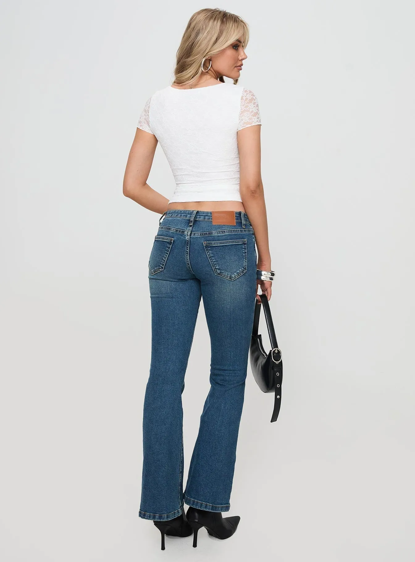 Professional Wear Weekend Warrior Brunch Outfit Summer Vibes Versatile Thompson Low Rise Flared Jeans Mid Wash