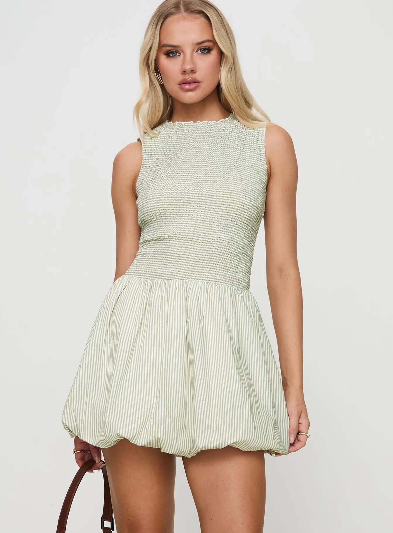 Pop Light Flattering mini dress for all shapes Narnie Mini Dress Sage