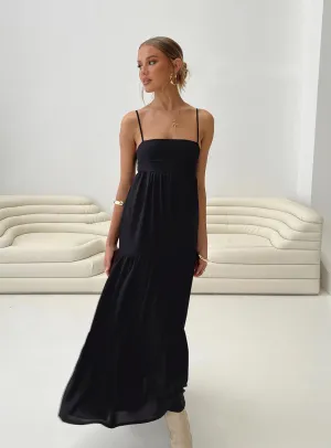 casual beachwear Dunster Maxi Dress Black