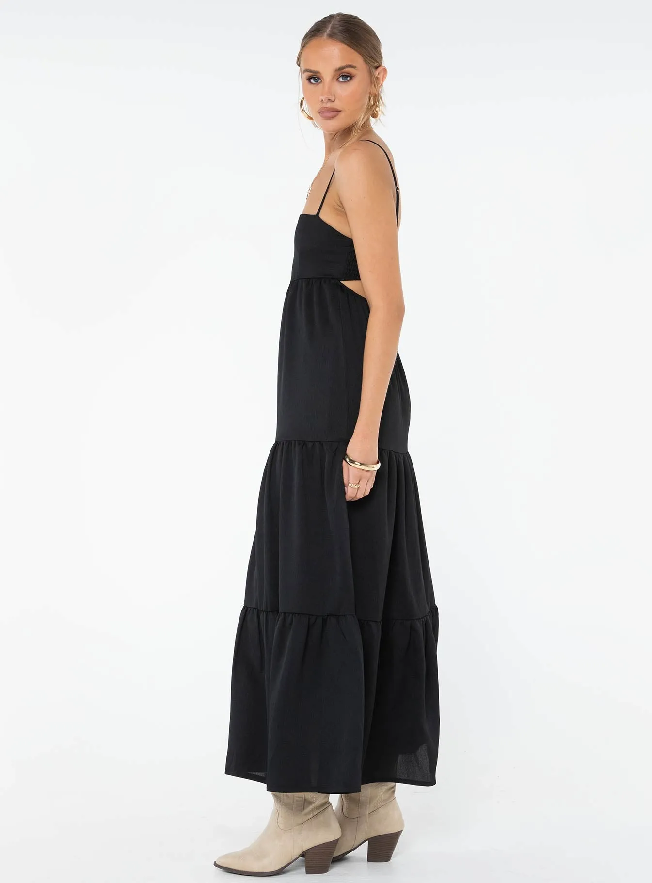 Dunster Maxi Dress Black Island Trail