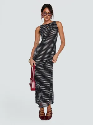 Top Of Mind Maxi Dress Black Pastel Sky