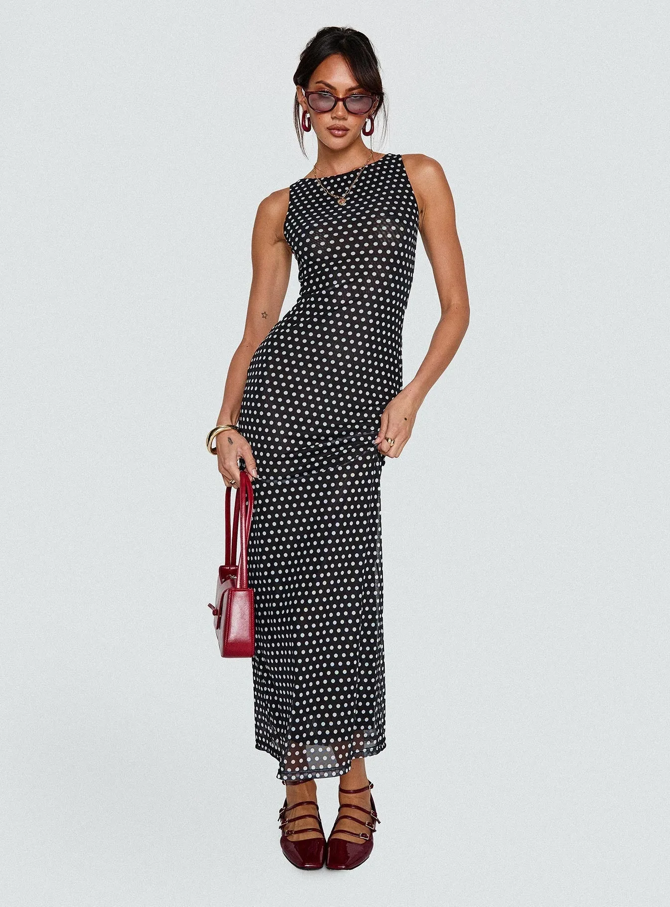 Top Of Mind Maxi Dress Black Pastel Sky