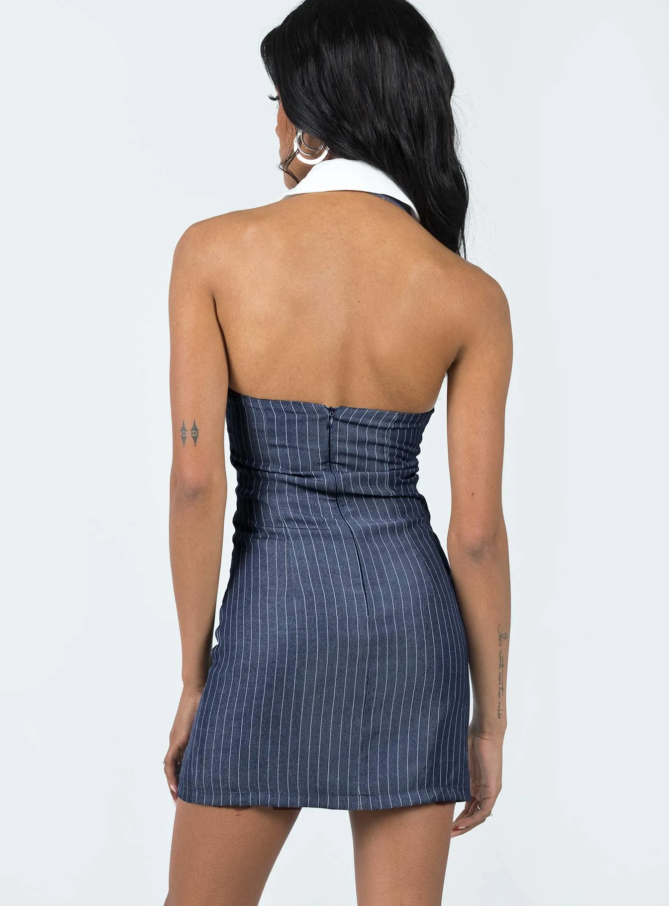 Lanie Mini Dress Navy / White Versatile mini for casual wear Bar Pop