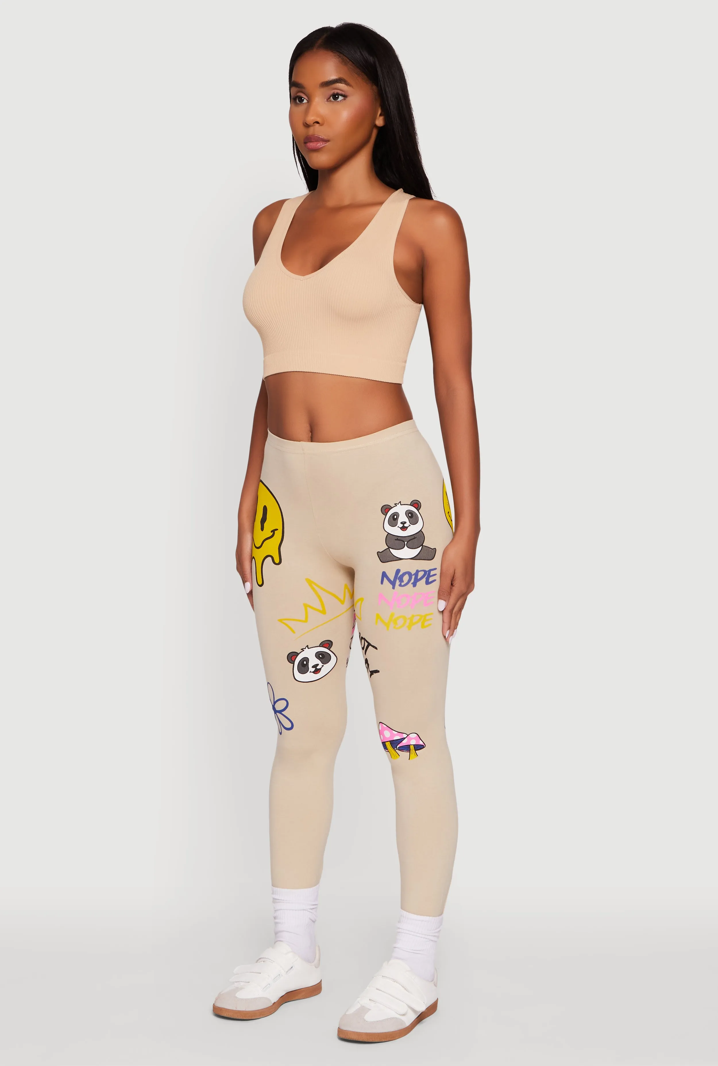 Light support Travel Ready Panda Nope Not Today Graphic Leggings