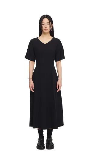 Back Ribbon Maxi Dress WrinkleFreeFabric DurableReinforcedElbow