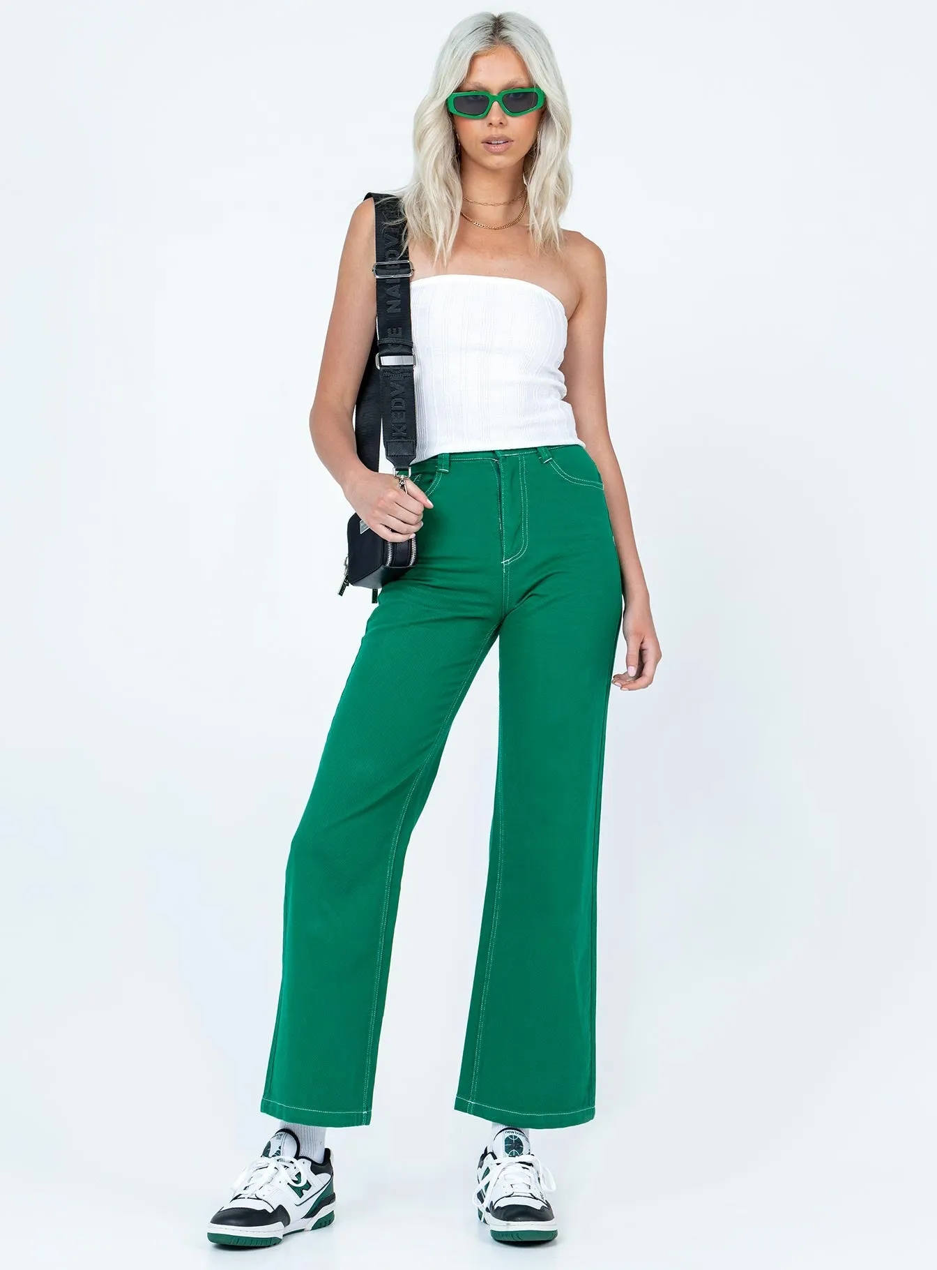 Work Ready Neutral Stretch Road Trip Brunch Outfit Nicolson Jean Green