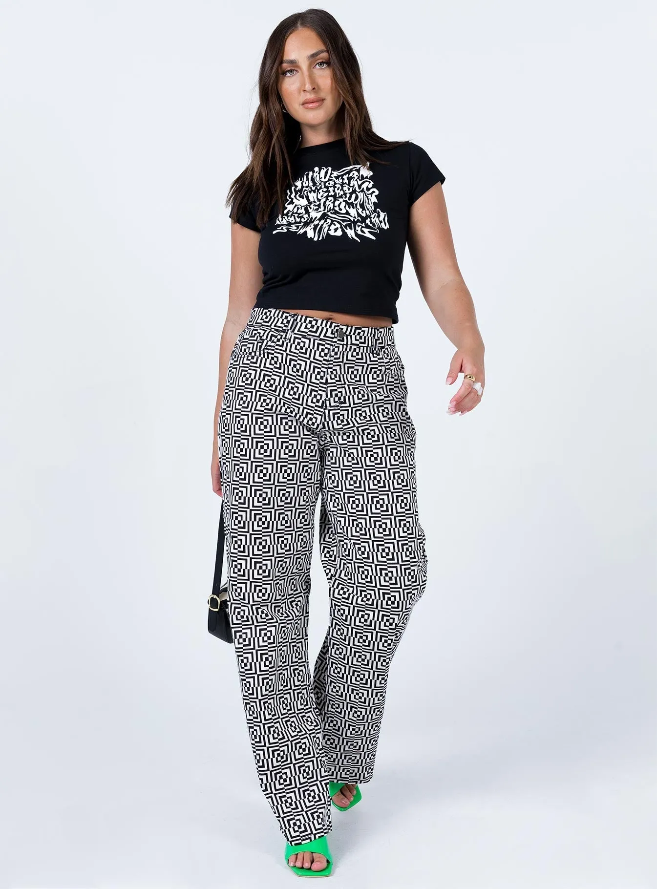Motel Parallel Jeans Optic Square Black / White Always Stylish