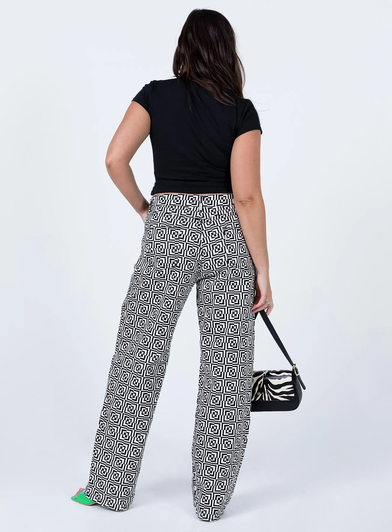 Day To Night Motel Parallel Jeans Optic Square Black / White