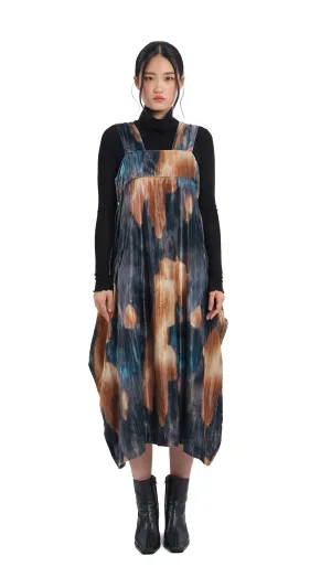 Watercolour Graphic Velour Printed Dress Tech Edge