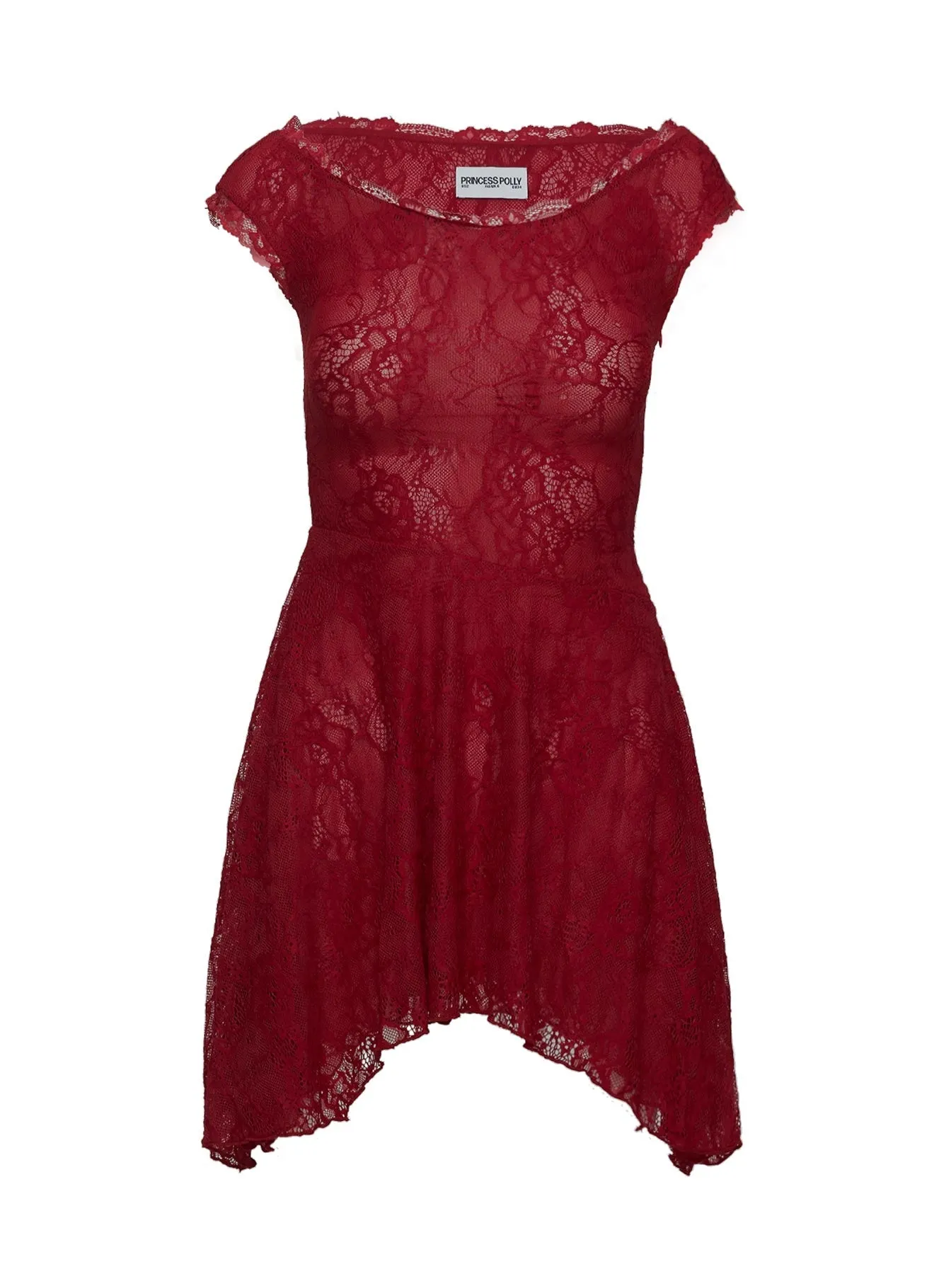 Boho Vibes La Dolce Vita Lace Mini Dress Red