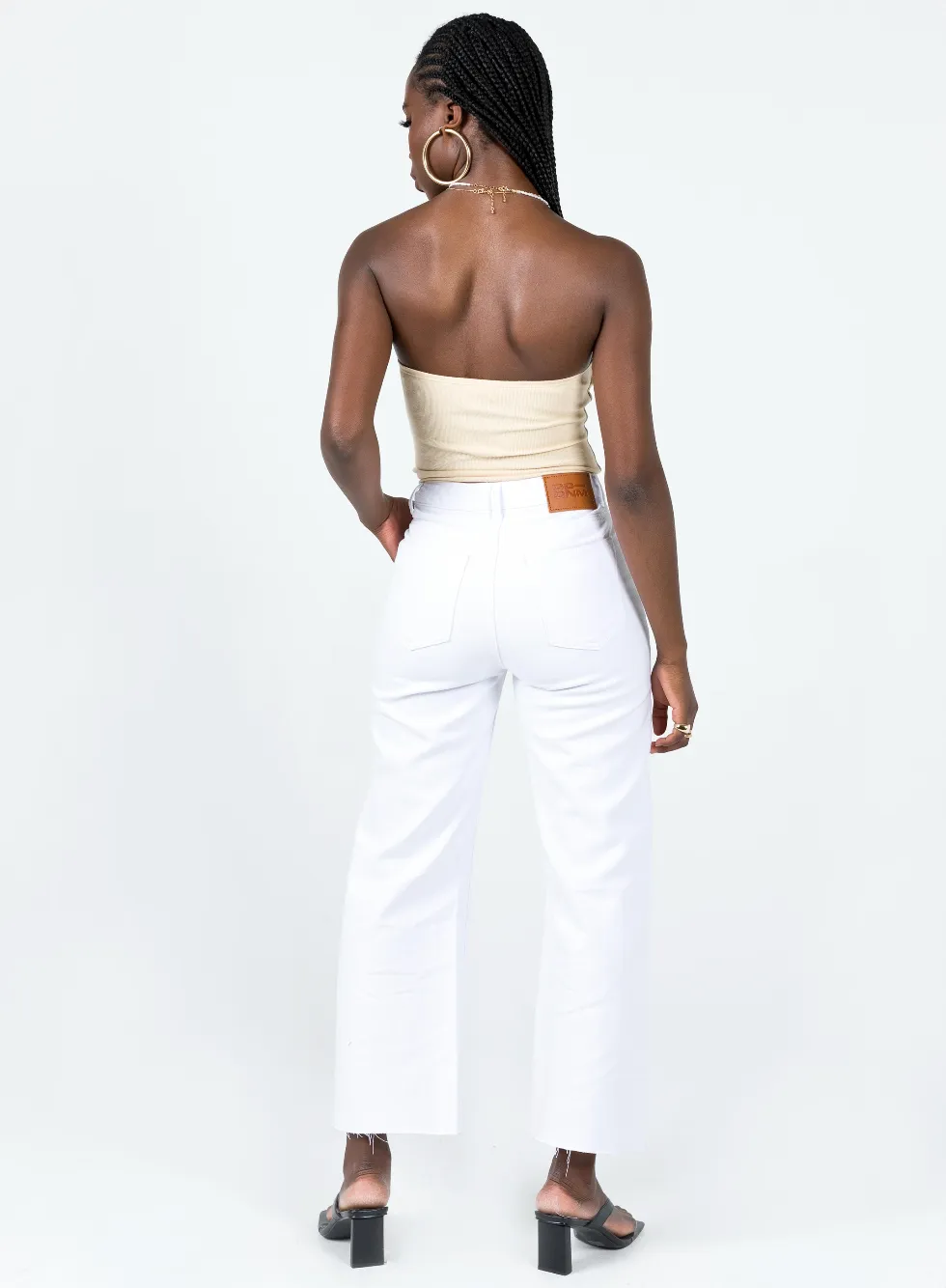 Cece Hammer Wide Leg Jeans White Brunch Outfit Summer Vibes Versatile Rugged Construction