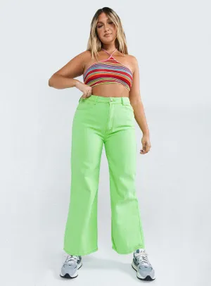 Denver Denim Jeans Lime Green Unisex Wear Premium Daytime Look