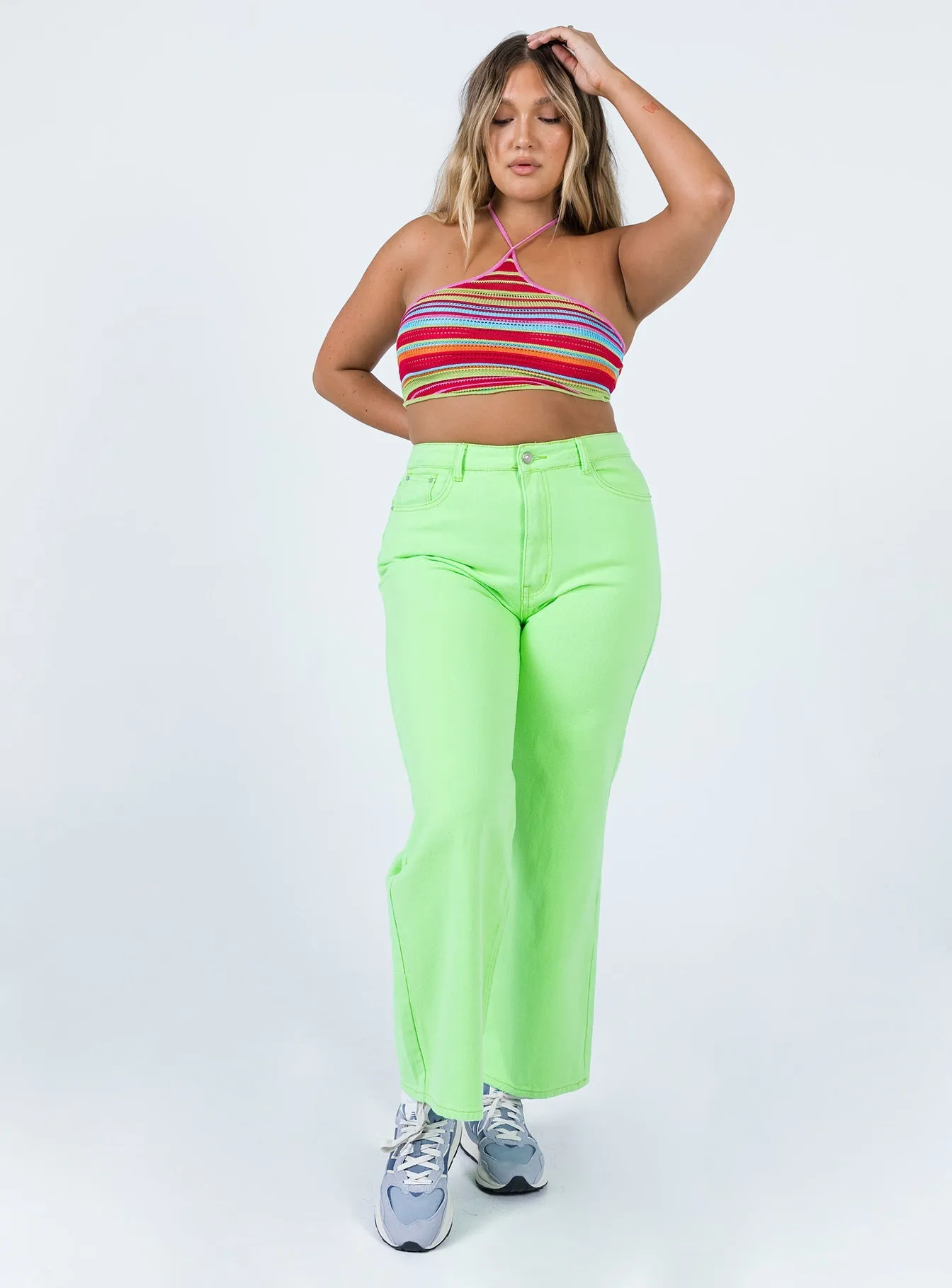 Denver Denim Jeans Lime Green Loose High Quality Morning Stroll Motion Ease