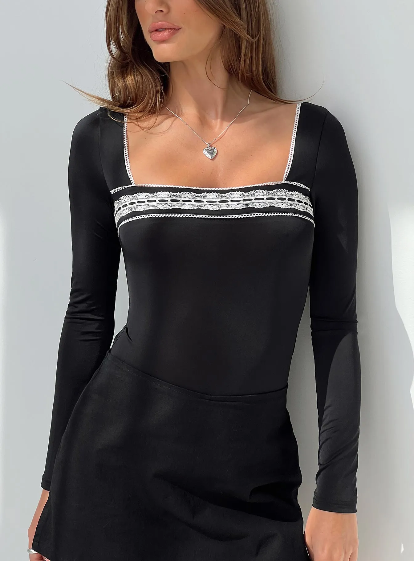 Active Luxury Keating Long Sleeve Bodysuit Black