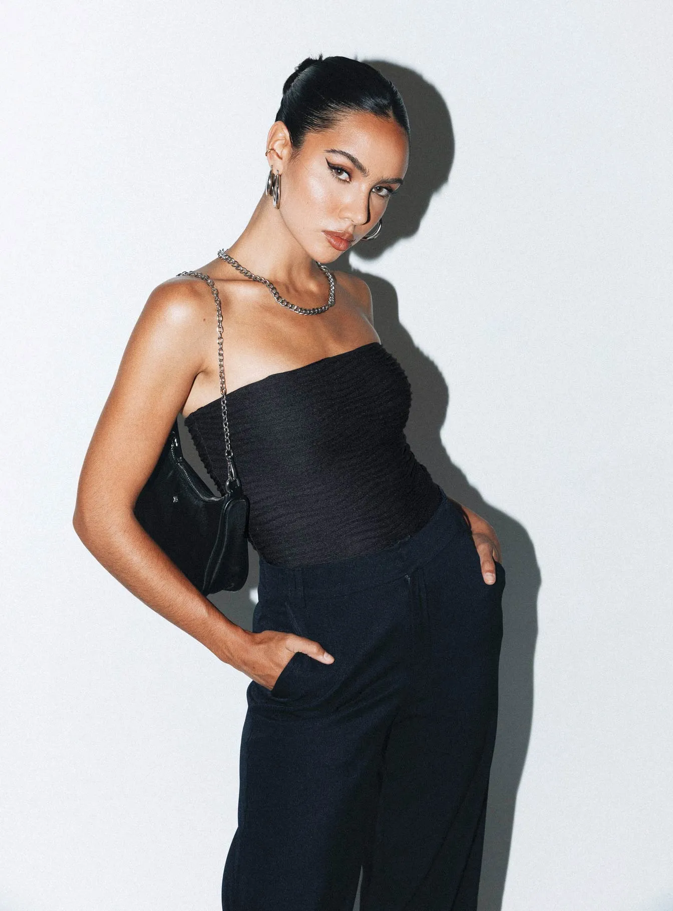 Makena Strapless Bodysuit Black Luxury Music