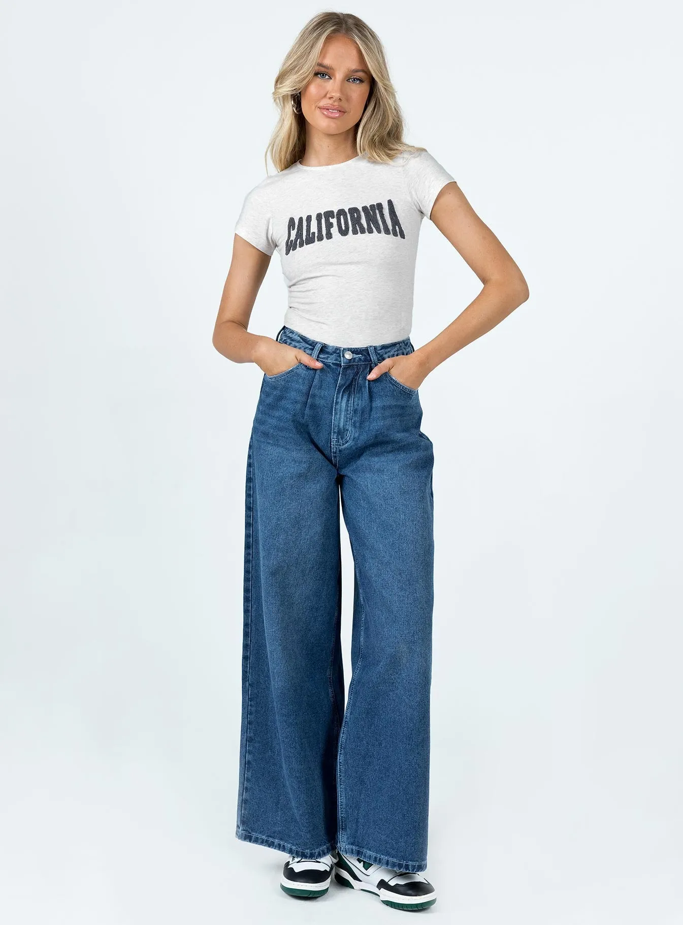 Balanced Wardrobe Compact Weave Technology Rediy Wide Leg Jean Denim