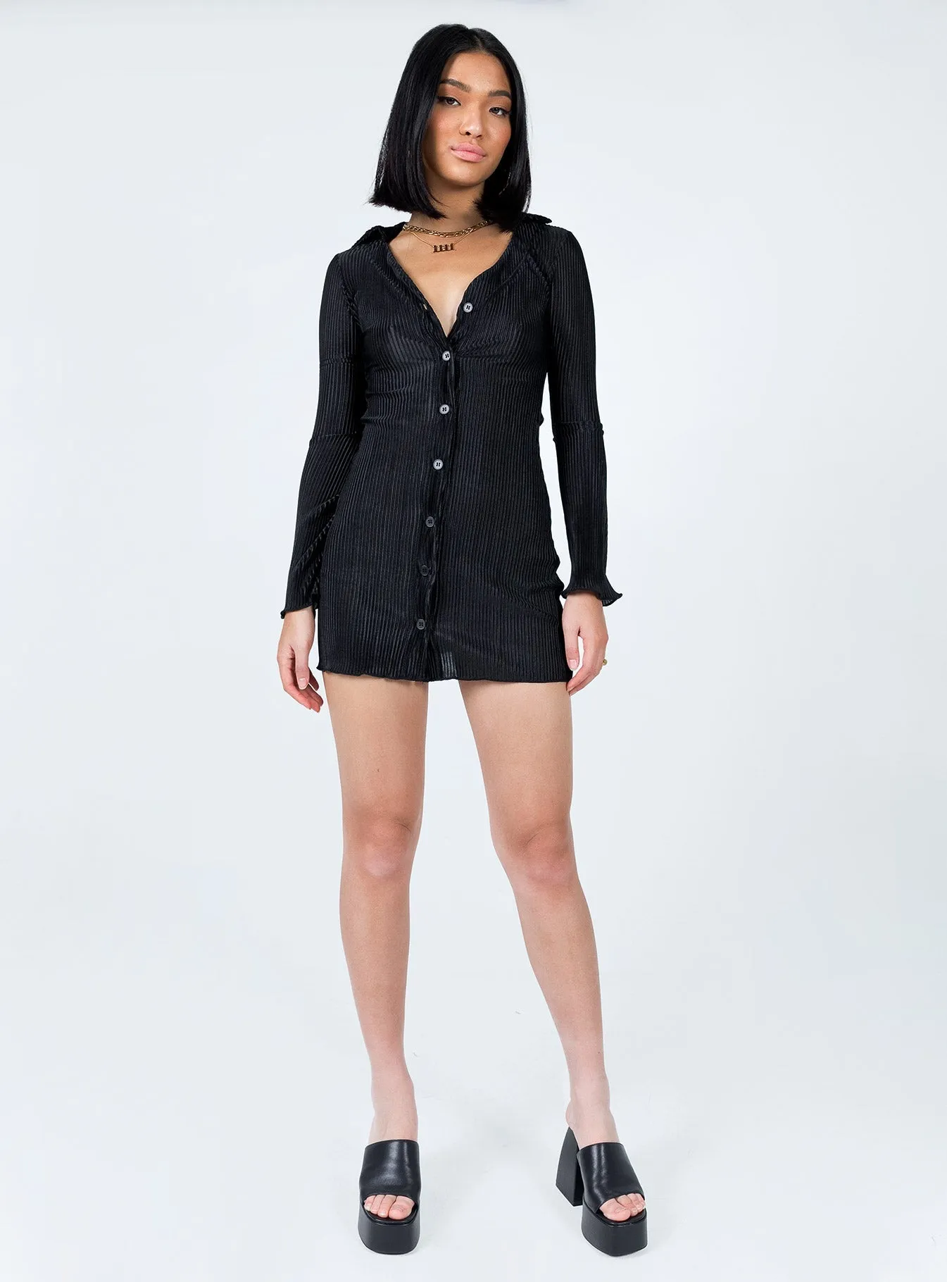 Cutout Back Detailing Danyon Mini Dress Black