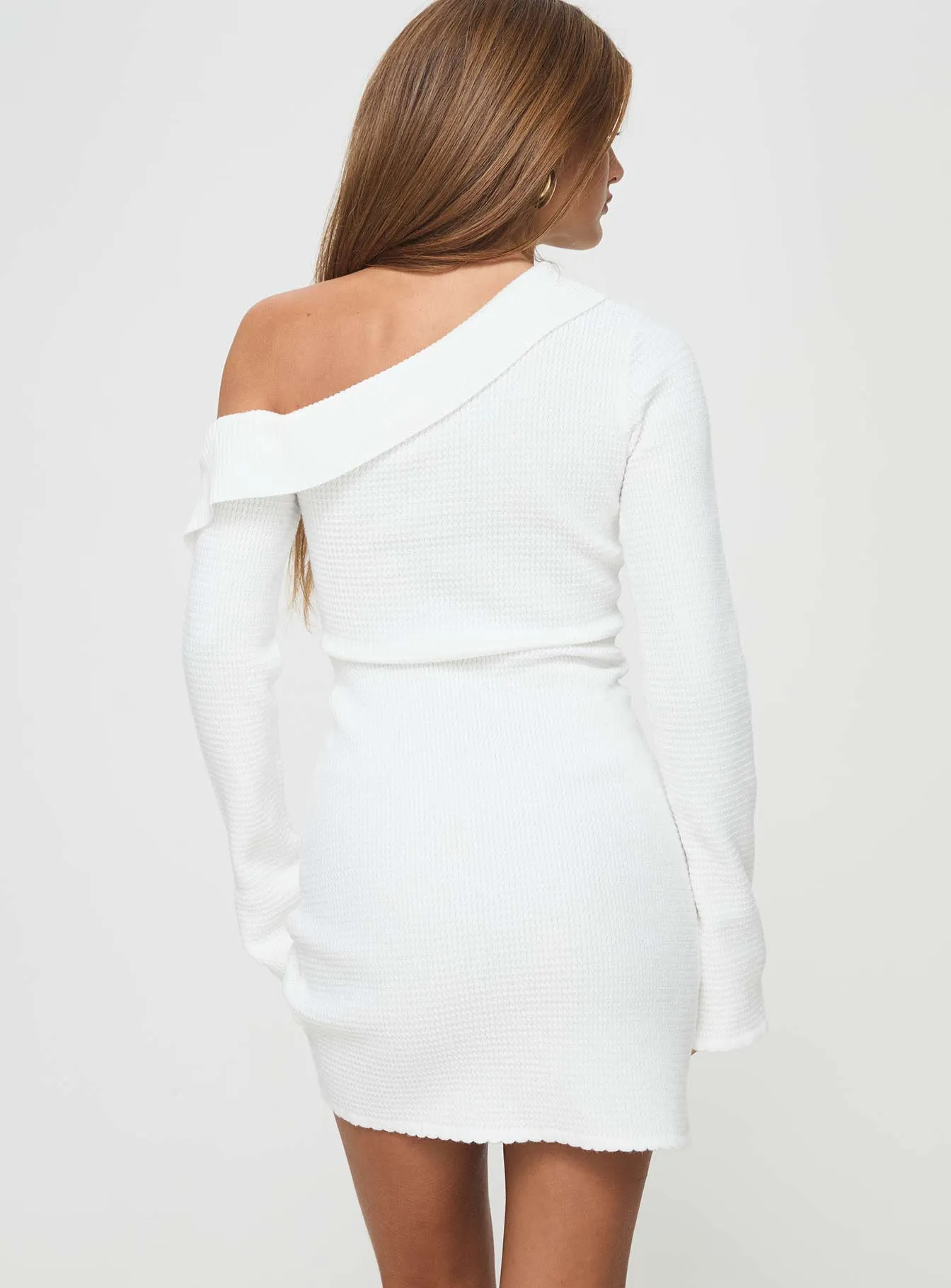 Holveck Off The Shoulder Mini Dress White Fashionable Wear City Scene