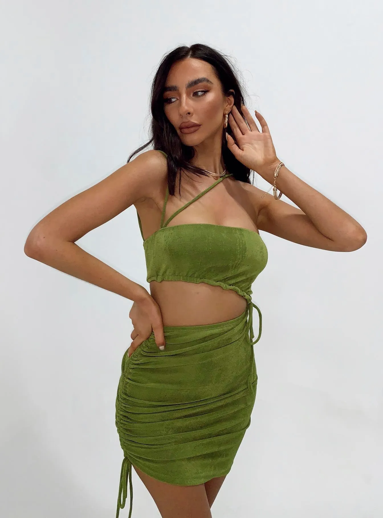Imelda Mini Dress Green Light Fit
