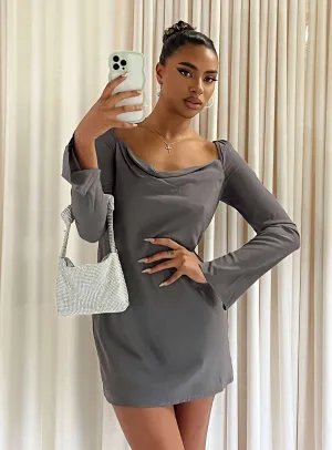 Club Rush Chic Outfit Star Power Mini Dress Slate
