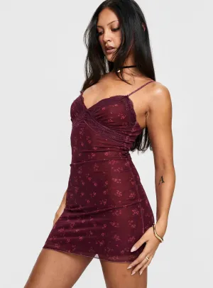 Bartram Mini Dress Red Smart Casual Wear Skin Feel