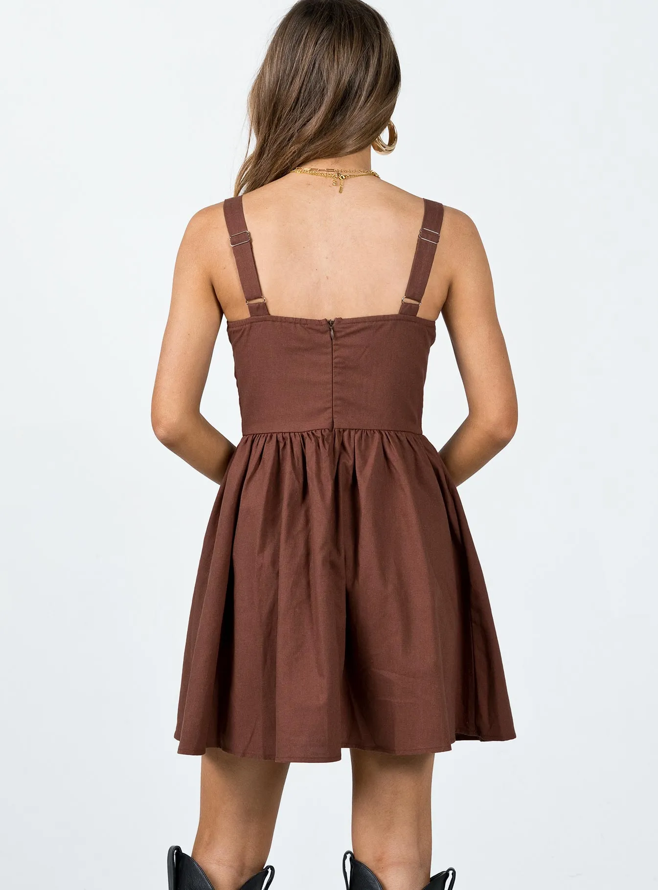 Telka Mini Dress Brown Urban Chic Easy-care playful dress