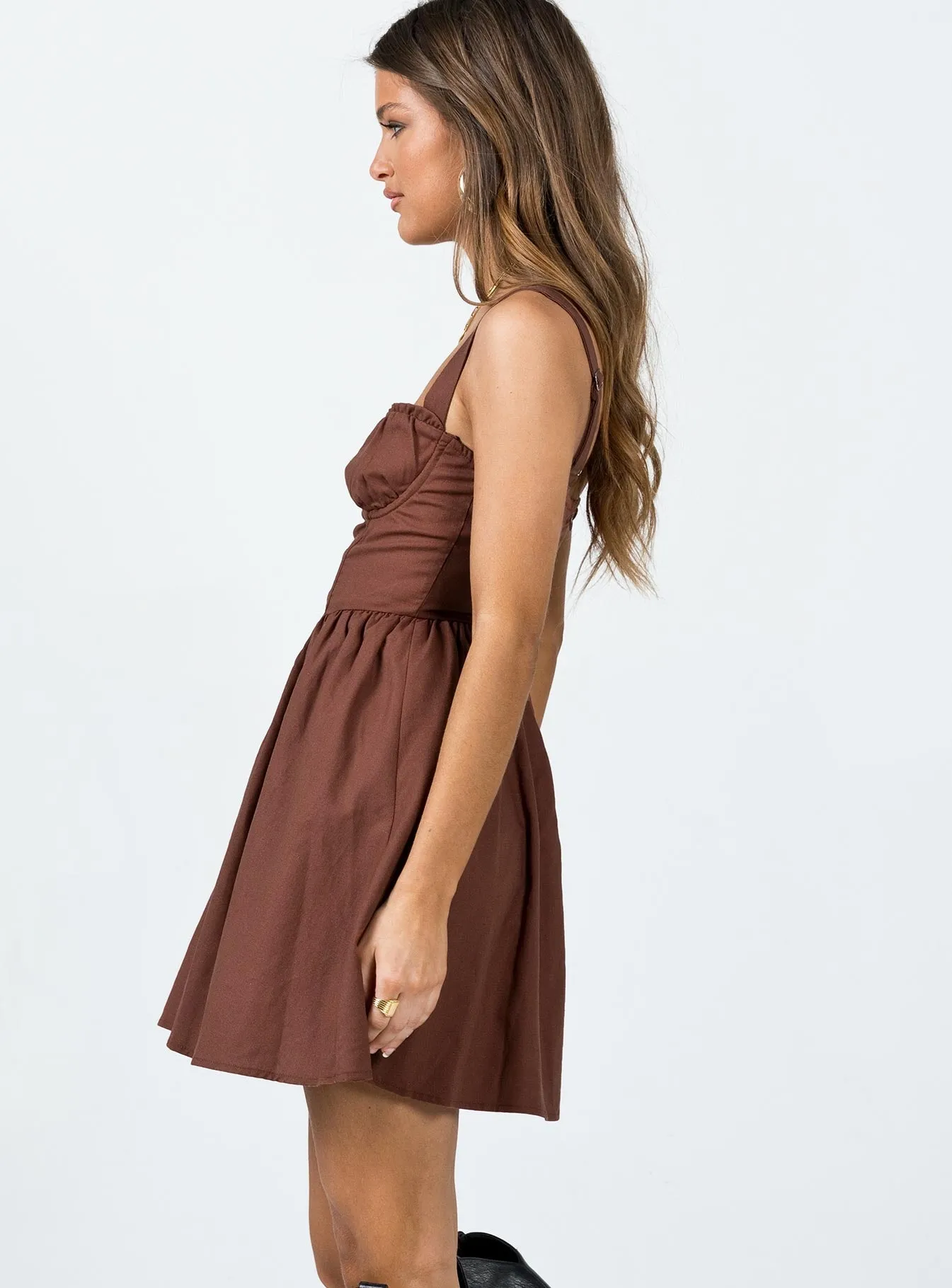 Telka Mini Dress Brown Stage Rush