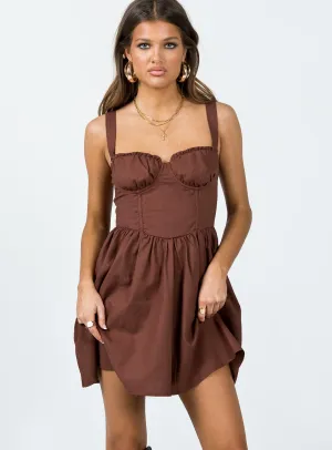 Light Beat Telka Mini Dress Brown