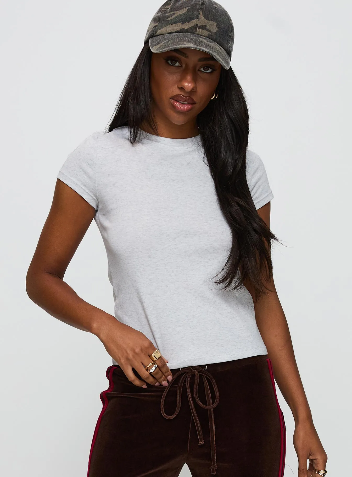 Prestige Longline Baby Tee Grey Travel Trend