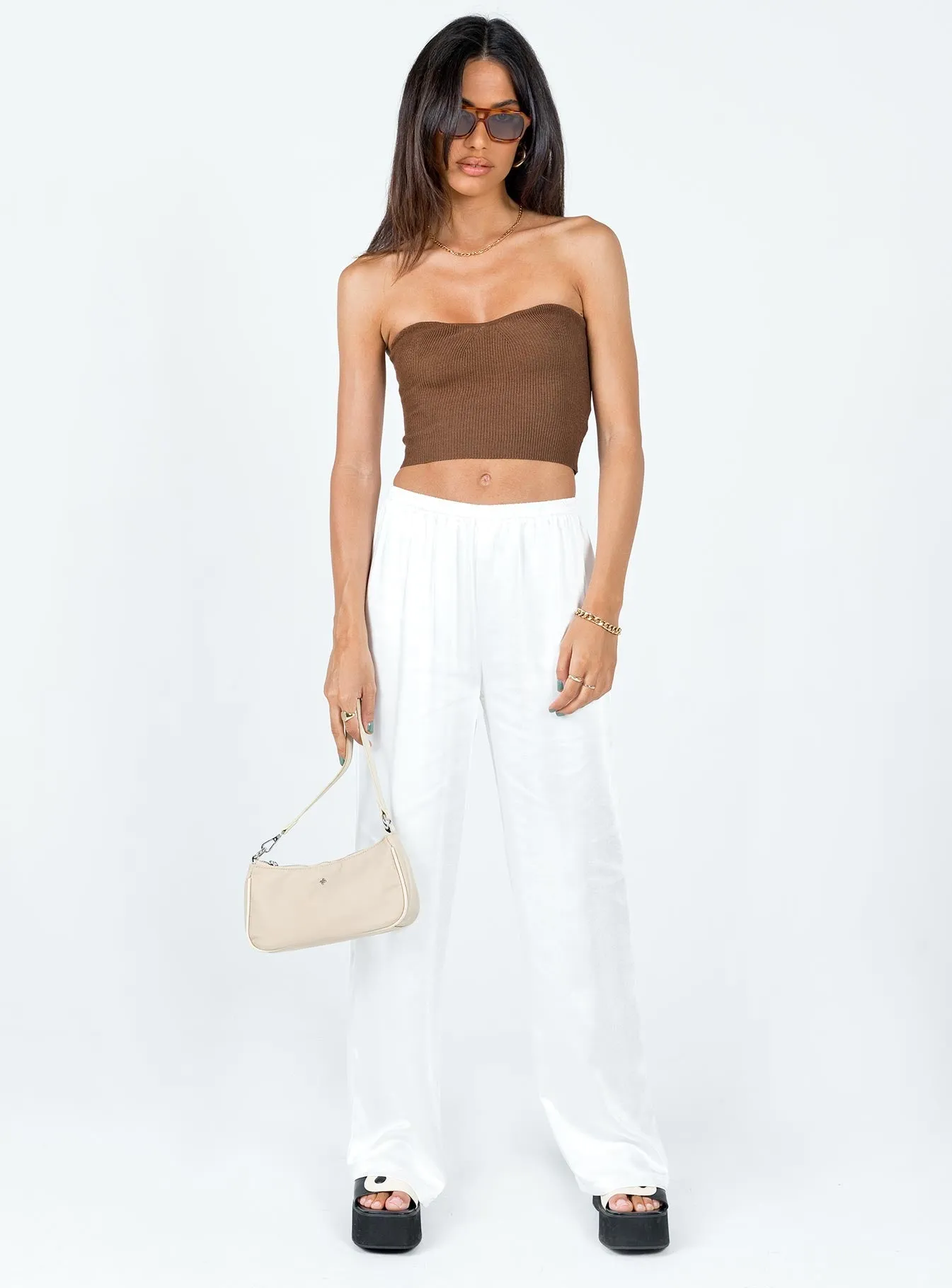 OrganicCottonBlend Stay Cool Technology Alima Strapless Top Brown