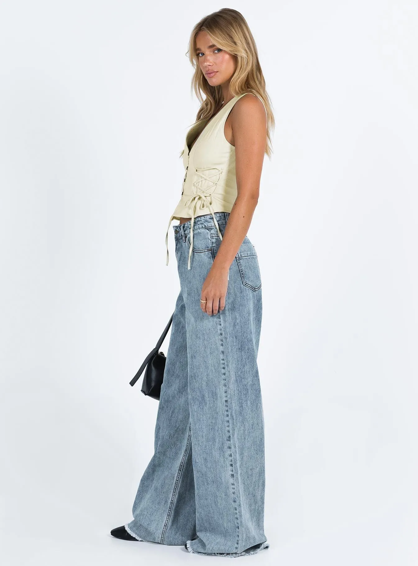 Fast Match Eivissa High Rise Baggy Jeans Faded Denim