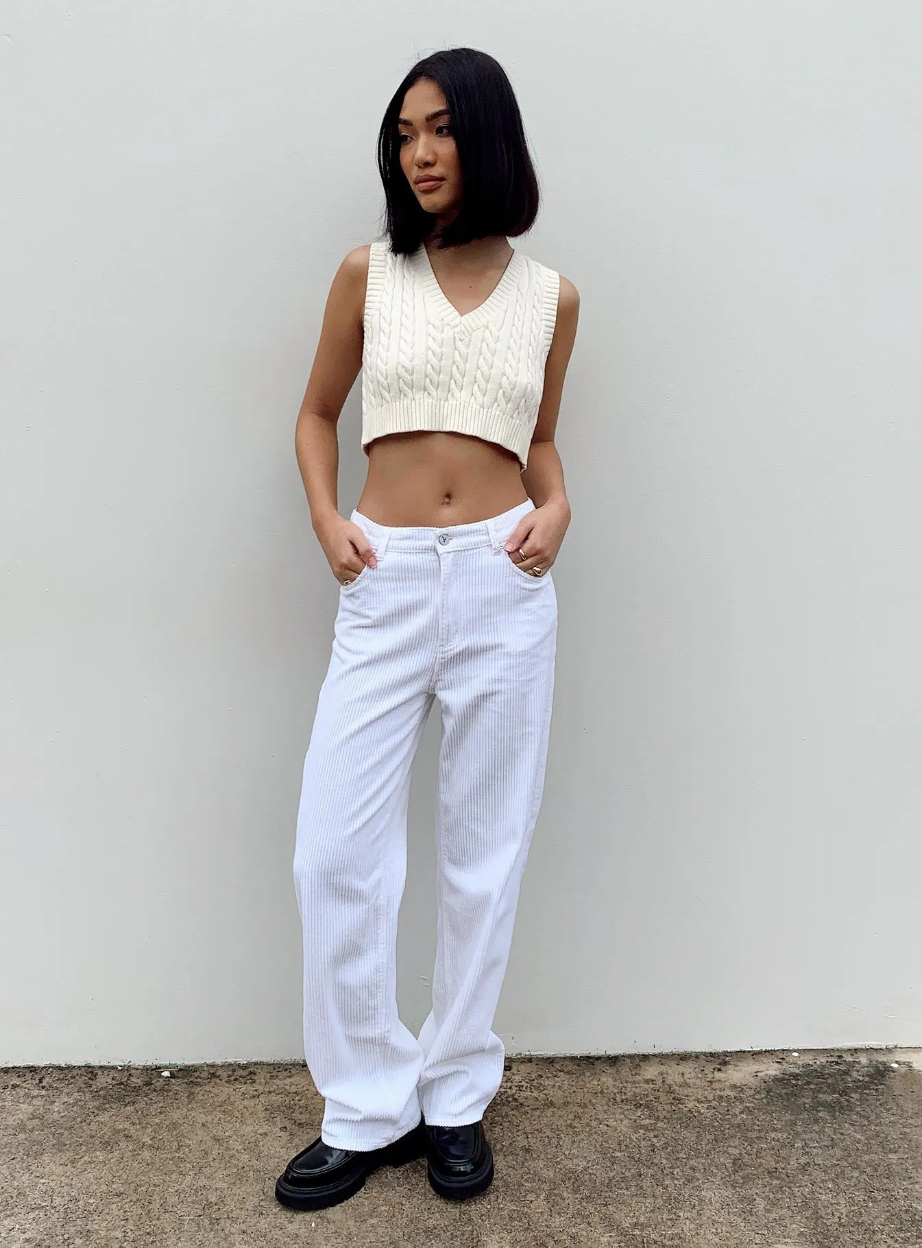 Outfit Combo Bold Traveler Gear Abrand Slouch Jeans Marshmellow Cord
