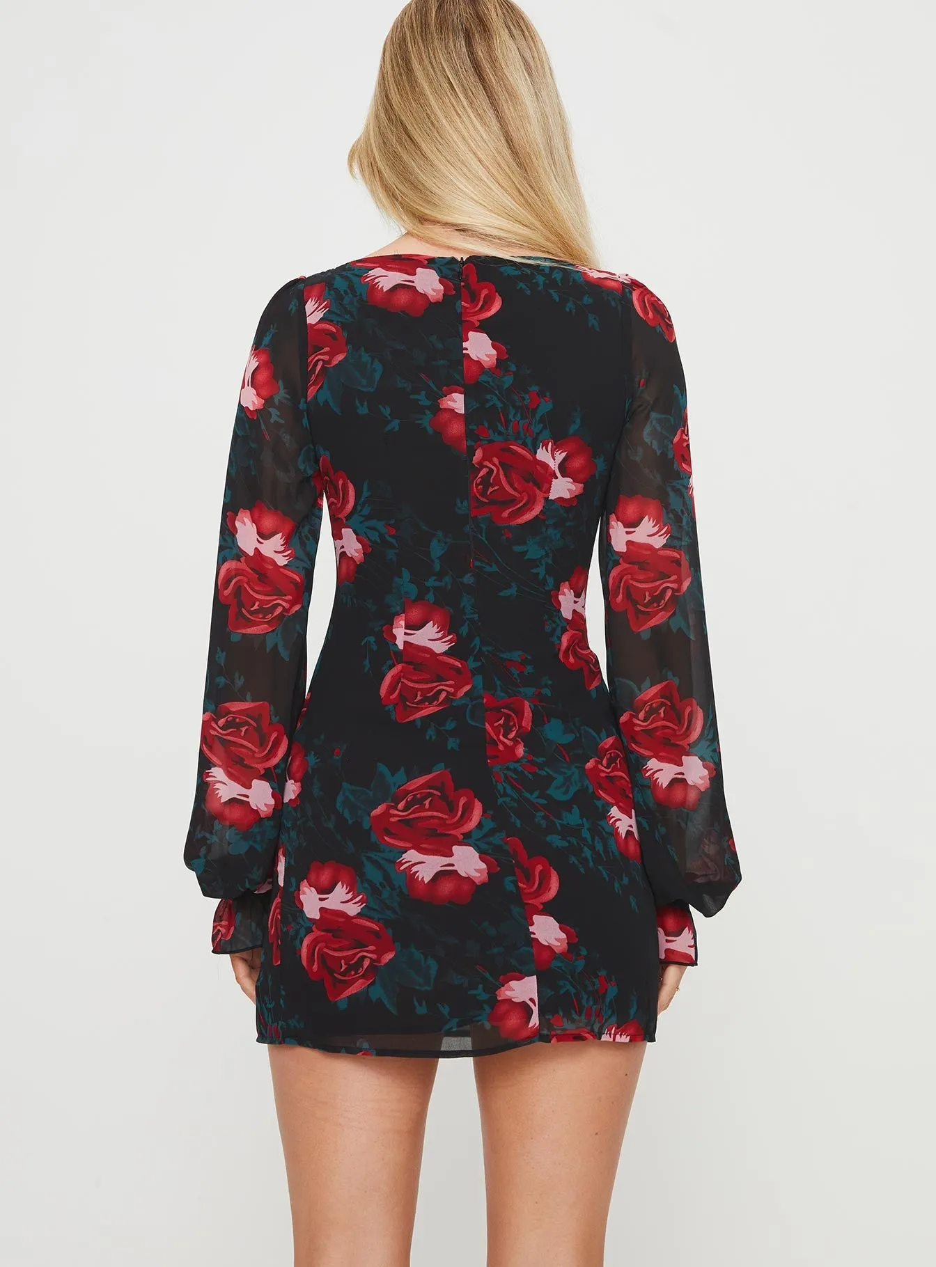 Bayford Long Sleeve Mini Dress Red / Black Tall Fun Edge